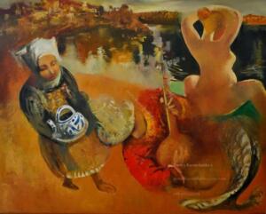 Mermaid From Toledo Oil on Canvas 84x107 cm